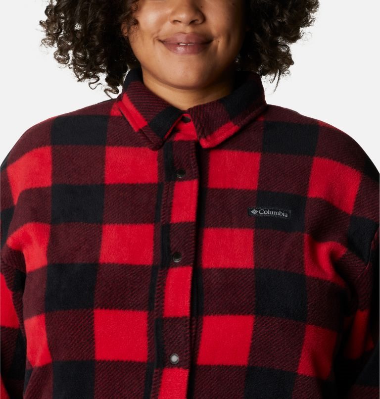 Women's Columbia Benton Springs Shirt Jackets Red | Plus Size CA-M8A4L